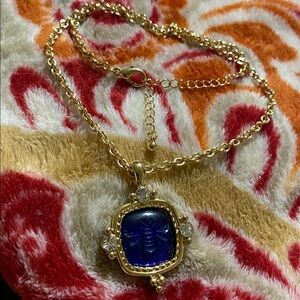 WILLABEE and WARD Blue bumblebee Gold and Blue Pendant Necklace